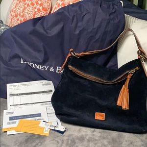 Dooney & Bourne navy suede Sloan bag